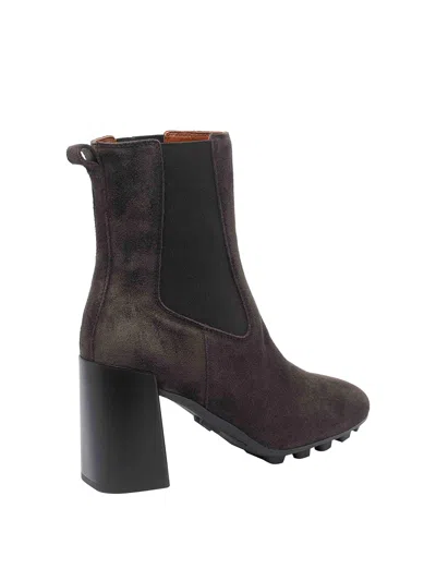 Hogan 90mm Elastic-panel Block-heel Boots In Animal Print