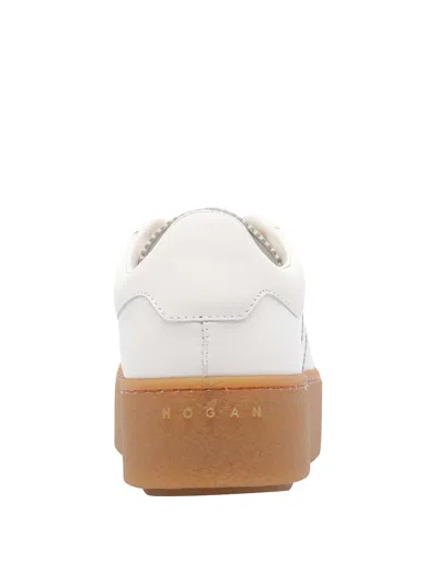 Hogan Stylish Leather Sneakers Platform Sole In Multi