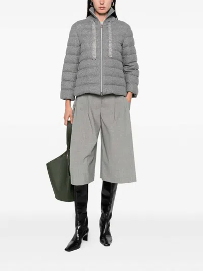 Herno Cashmere And Wool Padded Jacket In Gray