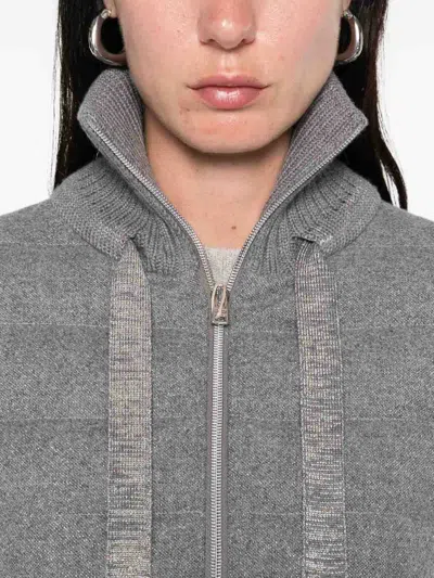 Herno Cashmere And Wool Padded Jacket In Gray