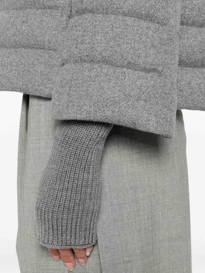 Herno Cashmere And Wool Padded Jacket In Gray