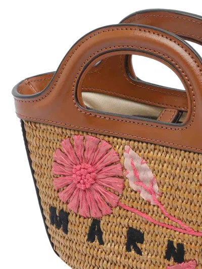Marni Borsa A Mano In Rafia Caramello  Donna In Brown