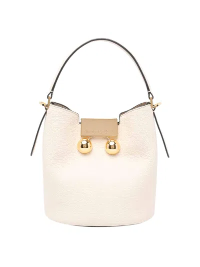 Marni Medium Trunkaroo White Leather Shoulder Bag In White