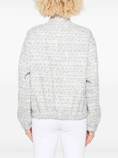 Iro Noemy Tweed Texture Cotton Jacket With Welt Pockets In White
