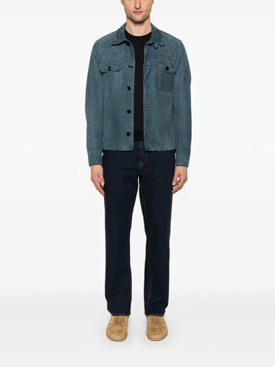 Jacob Cohen Men Wool And Silk Crewneck Sweater In Blue