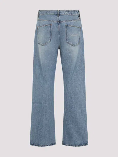 Jacquemus Denim Trousers Featuring Belt Loops In Blue