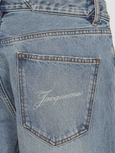 Jacquemus Denim Trousers Featuring Belt Loops In Blue