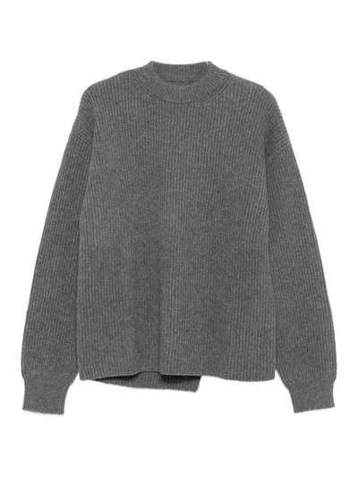 Jil Sander Wool Crewneck Jumper With Dropped Shoulders In Green