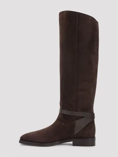 Jimmy Choo Lawton Knee Boot Flat In Brown