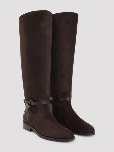 Jimmy Choo Lawton Knee Boot Flat In Brown