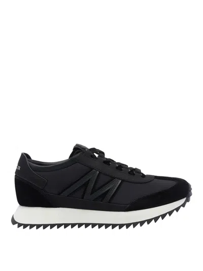 Moncler Ylon And Leather Pacey2 Sneakers In Black