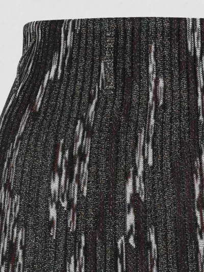 Missoni Gonna Midi Plissettata A Righe Multicolor In Gray