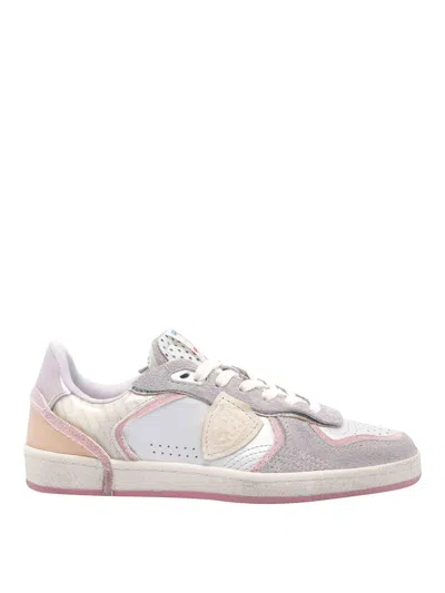 Philippe Model Multicolor Patchwork Goatskin Sneaker In Gray