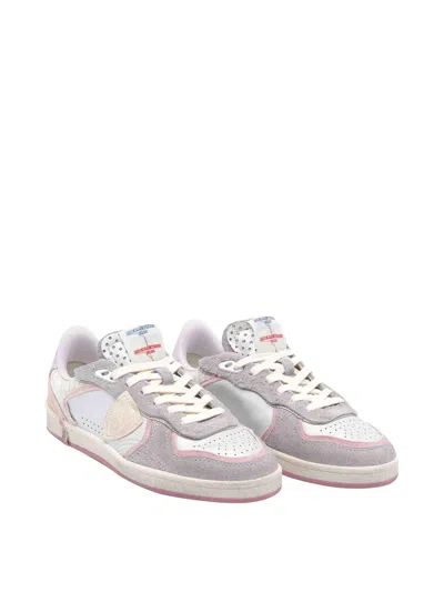 Philippe Model Multicolor Patchwork Goatskin Sneaker In Gray