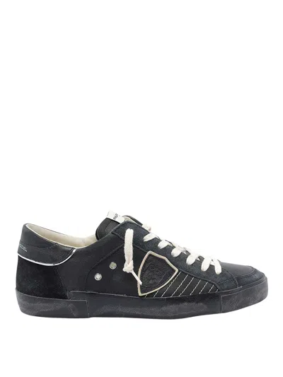 Philippe Model Low Top Sneakers Contrast Stitching In Black