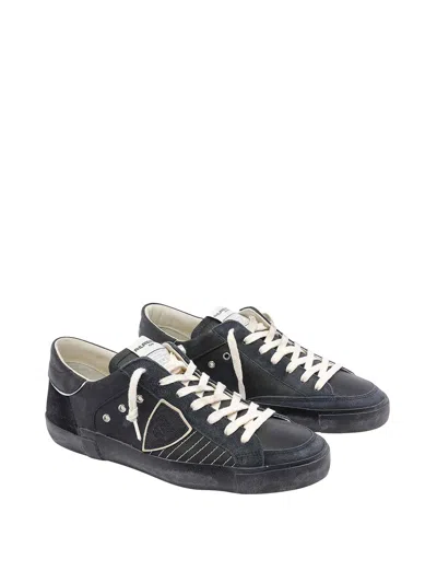 Philippe Model Low Top Sneakers Contrast Stitching In Black