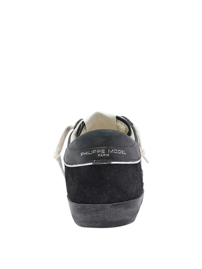 Philippe Model Low Top Sneakers Contrast Stitching In Black