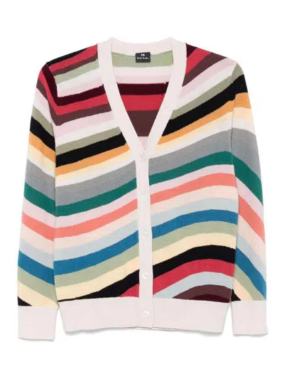Ps By Paul Smith Ps Paul Smith Striped Wool Cardigan In Multi
