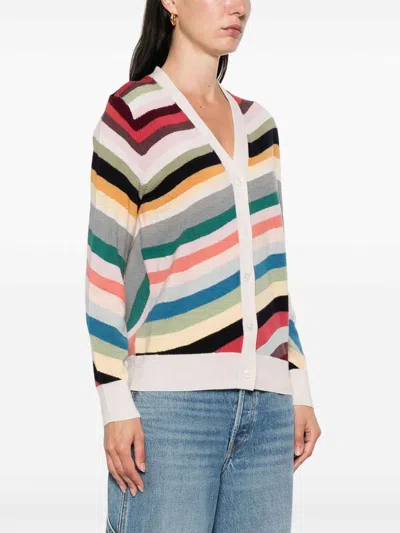 Ps By Paul Smith Ps Paul Smith Striped Wool Cardigan In Multi