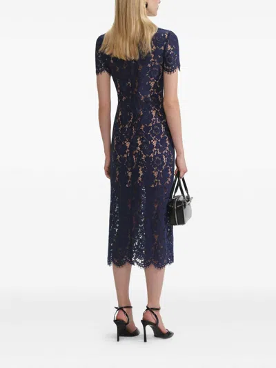 Self-portrait Lace Midi Dress In Blue