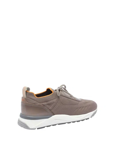 Santoni Sneakers Low Top Round Toe In Brown