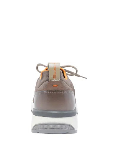 Santoni Sneakers Low Top Round Toe In Brown