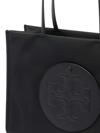 Tory Burch Spacious Black Tote With Embossed Logo And Sturdy Handles In Black