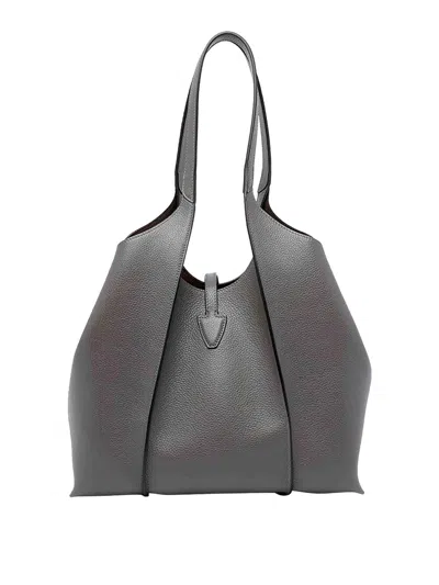 Tod's Structured Double Handle Shopping Bag In Gray
