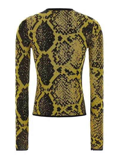 Attico Python Jacquard Cardigan Sweaters And Cardigans Yellow In Yellow