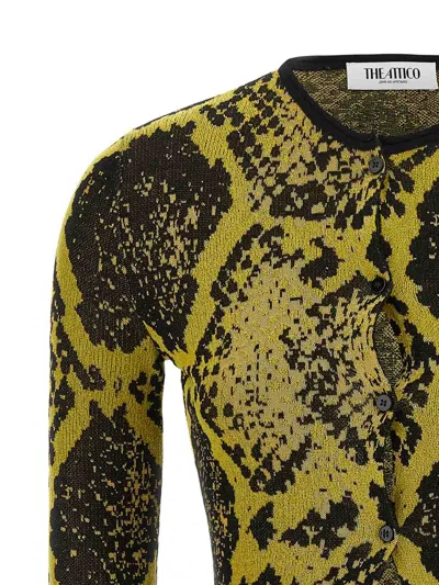Attico Python Jacquard Cardigan Sweaters And Cardigans Yellow In Yellow
