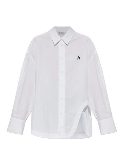 Attico Oversized Cotton Shirt Long Sleeves Collar In White