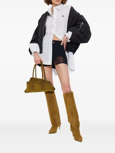 Attico Oversized Cotton Shirt Long Sleeves Collar In White