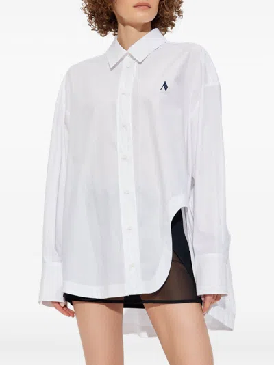 Attico Oversized Cotton Shirt Long Sleeves Collar In White