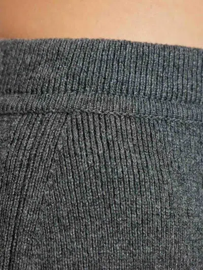 Tom Ford Ribbed Cashmere Midi Pencil Skirt In Gray