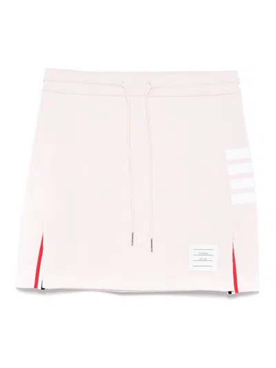 Thom Browne Cotton Mini Skirt Side Stripes In Pink