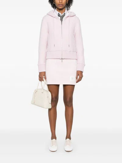 Thom Browne Cotton Mini Skirt Side Stripes In Pink