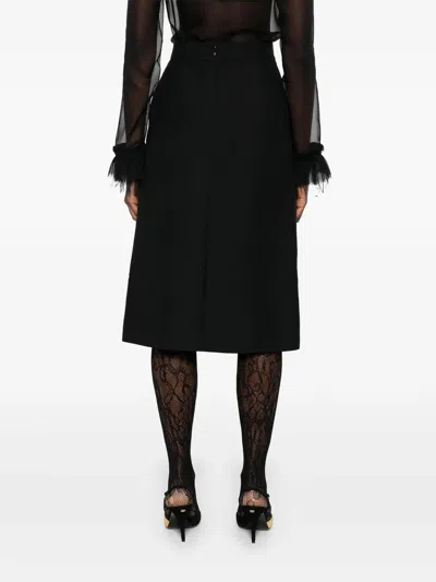 Valentino Black Wool Blend Skirt In Black