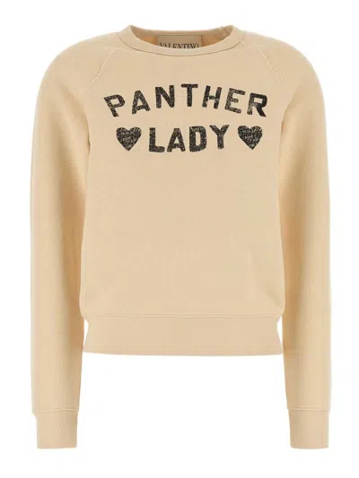 Valentino Graphic Print Crew Neck Knitwear Sweatshirt In Brown