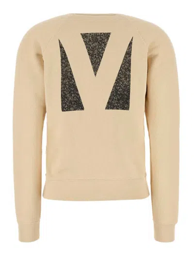 Valentino Graphic Print Crew Neck Knitwear Sweatshirt In Brown