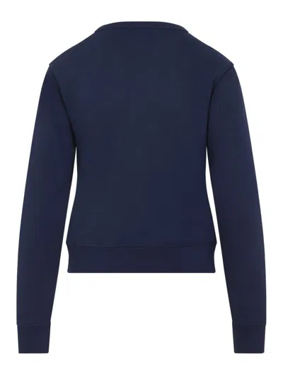 Valentino Dog Design Cotton Sweatshirt In Blue