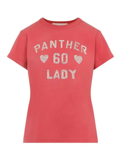 Valentino Crew Neck Graphic Print Short Sleeves Top In Red