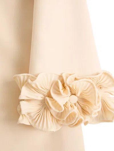 Valentino Garavani Wool And Silk Short Dress In Neutral