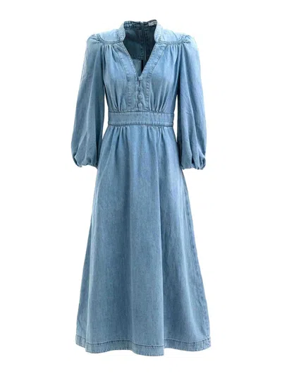 Zimmermann Lucky Denim Midi Dress In Blue