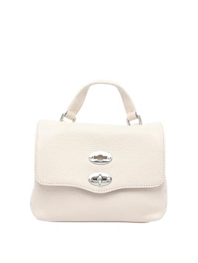 Zanellato Medium Textured Cross-body Bag With Top Handle In White