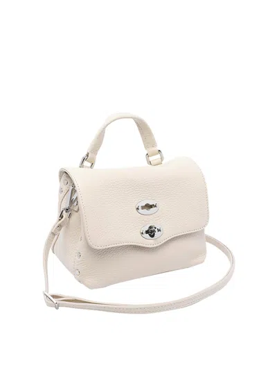Zanellato Medium Textured Cross-body Bag With Top Handle In White