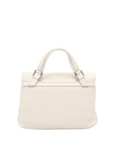 Zanellato Medium Textured Cross-body Bag With Top Handle In White