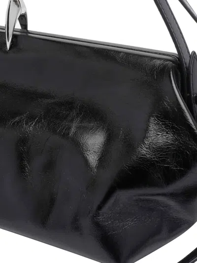 Benedetta Bruzziches Shoulder Bag Metallic Structured Shape In Black