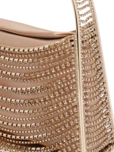 Benedetta Bruzziches Embellished Strass One Handle Structured Shoulder Bag In Sand