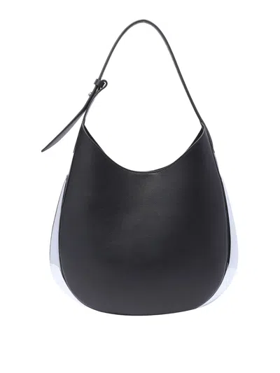 Benedetta Bruzziches Shopper With Adjustable Handle And Curved Shape In Black