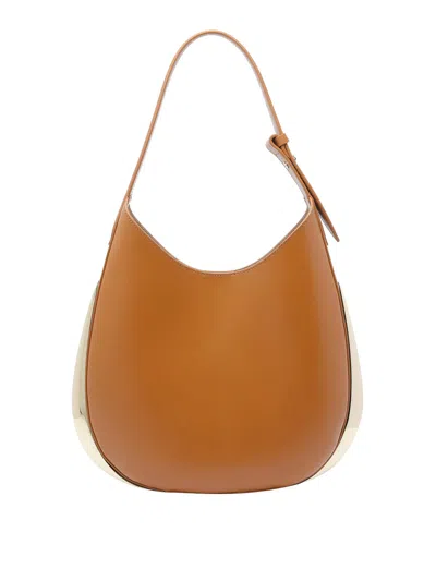 Benedetta Bruzziches Shoulder Bag Structured Metallic Accents In Brown